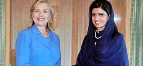 امریکی وزیر خارجہ ہیلری کلنٹن سے حنا ربانی کھر کی ملاقات