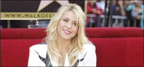 کولمبیا کی گلوکارہ شکیرا واک آف فیم میں شامل