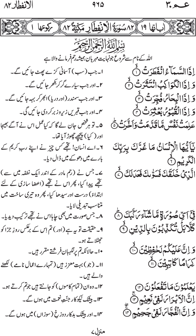 82-Surah Al Infitar 01 82-Surah Al Infitar 01