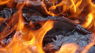 burning papers