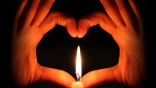 love heart with candle