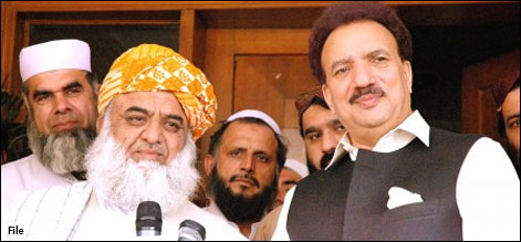 رحمان ملک کی مولانا فضل الرحمان سے ملاقات