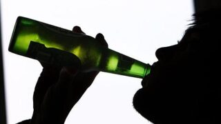 man drinking