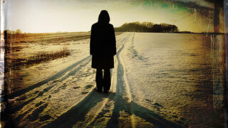 alone man walking in sunshine