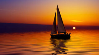 Boat alone in water