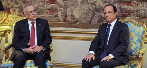 پیرس : لبنانی صدرمائیکل سلیمان کی فرانسیسی ہم منصب سے ملاقات