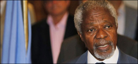 شام کے امن کے لئے کوفی عنان متحرک ہوگئے