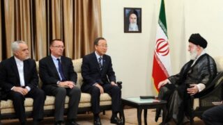Ban Ki Moon and Ayatollah Ali Khamenei