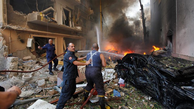 بیروت میں بم دھماکے کی سی سی ٹی وی ویڈیو جاری