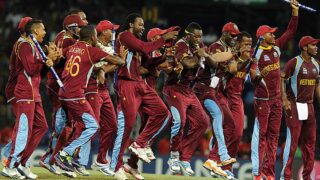 The celebrations begin for the West Indies team, Sri Lanka v West Indies, final, World Twenty20, Colombo