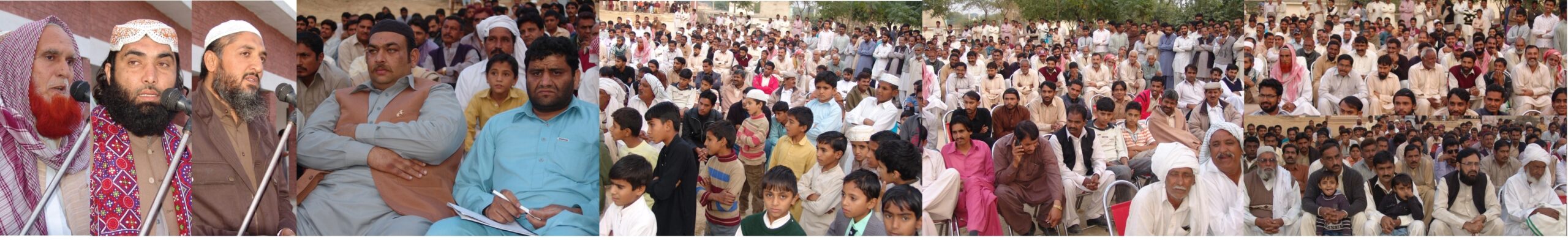 چودھری عابد رضا ، قادری محمد حنیف اور حافظ عبدالحق موضع رڑیالہ میں اکٹھ سے خطاب کرتے ہوئے