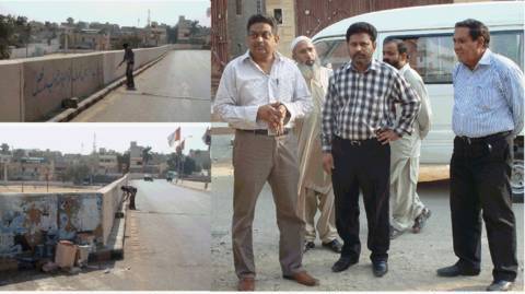 نشاط محمد ضیاء قادری کا چیف آفیسر کمال مصطفی کے ہمراہ شاہ فیصل ٹائون کا دورہ