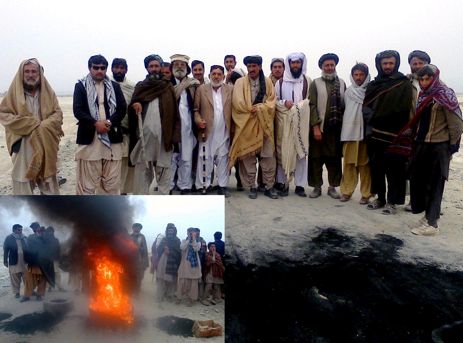 جمیعت علماء اسلام کا گورنر راج کیخلاف حاجی عبدالمنان ترین چودھری اچکزئی کے زیر قیادت علی زئی ٹومیلزئی پل پر پھیہ جام ھڑتال کا منظر