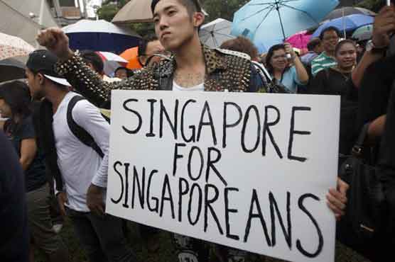 سنگاپور: ہزاروں افراد کا آبادی میں اضافے کے خلاف مظاہرہ