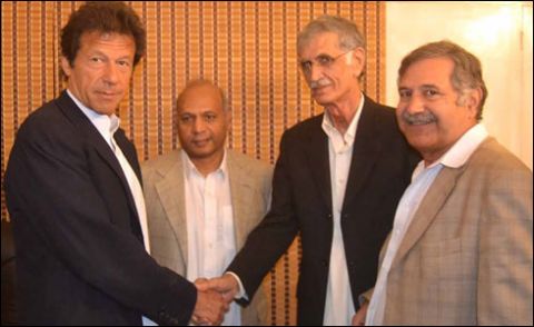 پشاور: پرویز خٹک کی سراج الحق سے ملاقات