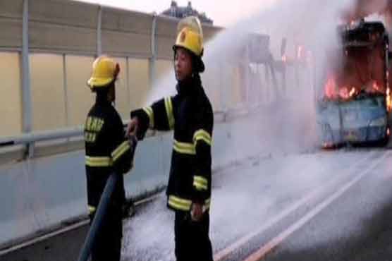 چین : بس میں آگ لگنے سے 48 افراد ہلاک ، 33 زخمی