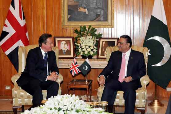 صدر زرداری سے برطانوی وزیر اعظم کیمرون کی ملاقات، دوطرفہ تعاون پر گفتگو