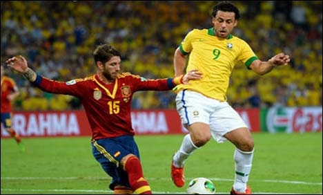 کنفیڈریشن کپ : برازیل نے عالمی چیمپین اسپین کو ہرادیا