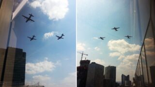 un aperçu du défilé aérien du 14 juillet