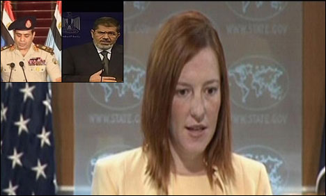 امریکا کا مصری فوج اور نگراں حکومت سے مرسی کی رہائی کا مطالبہ