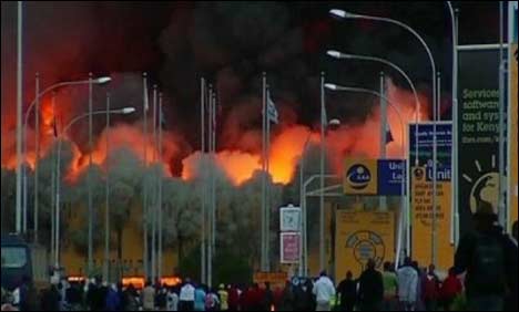 نیروبی کے ایک بین الاقوامی ہوائی اڈے پر شدید آگ