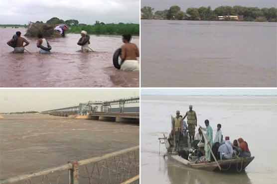 راوی، ستلج، دریائے سندھ میں پانی کی سطح بلند، کئی آبادیاں ڈوب گئیں