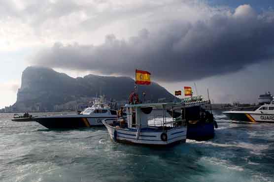 ہسپانوی مچھیرے جبرالٹر کے خلاف احتجاج میں شریک