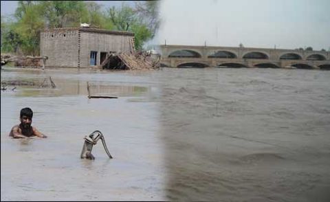 سکھر: سیلابی ریلے کی وجہ سے کئی دیہات زیر آب