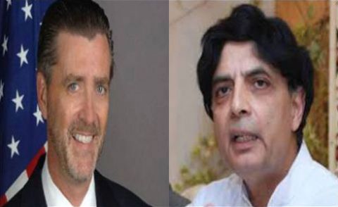 امریکی سفیر کی چوہدری نثار سے ملاقات، اسٹریٹجک ڈائیلاگ پر تبادلہ خیال