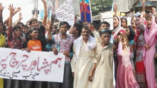 Christian community protests