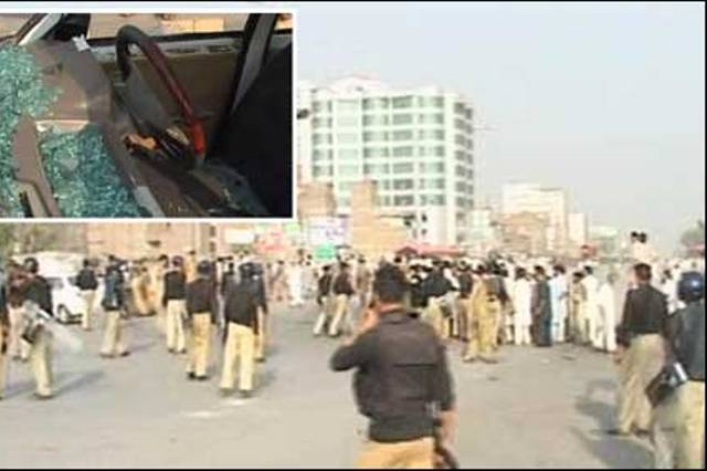 چرچ حملے کیخلاف خیبر پختونخوا اسمبلی کے باہر احتجاج، مظاہرین کی توڑ پھوڑ