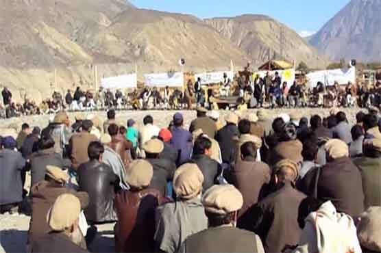 چلاس: متاثرین دیامر بھاشا ڈیم کا مطالبات کے حق میں احتجاج