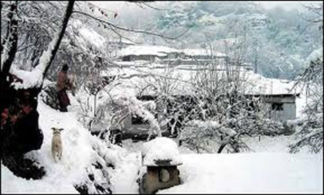 آزاد کشمیرکے بالائی علاقوں میں وقفے وقفے سے برف باری
