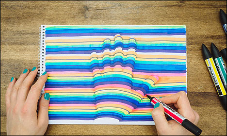 اب کلر پینسل اور کاغذ سے منٹوں میں تھری ڈی پورٹریٹ بنائیے