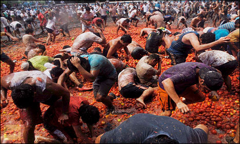 چلی میں سالانہ ٹماٹروں کی جنگ