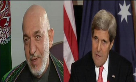 حامد کرزئی کا جان کیری کو فون، پاکستان پر حالیہ حملوں کا الزام