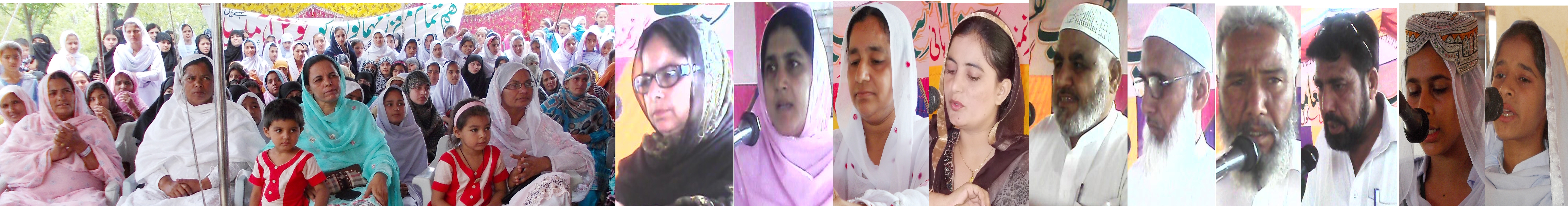 پروفیسر اصغر شاد اور دیگر گرلز ہائی سکول کی تقریب تقسیم انعامات سے خطاب کر رہے ہیں