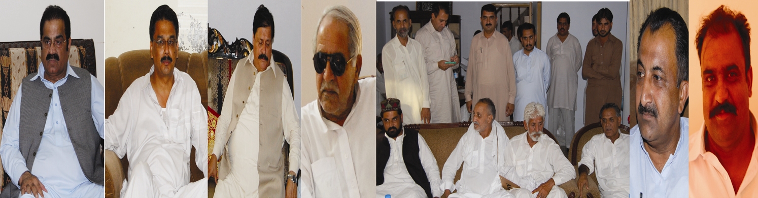 بھمبر: سینئر وزیر محمد یاسین، سابق سپیکر چوہدری انوار الحق،  چوہدری سعید خادم ایڈووکیٹ کی طرف سے دیئے گئے  استقبالیہ میں شریک ہیں