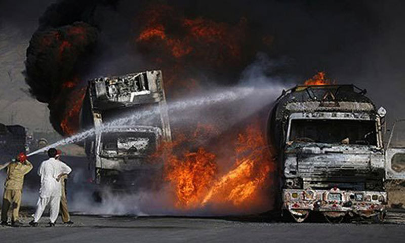 جعفرآباد: مسلح افراد کا نیٹو آئل ٹینکر پر حملہ