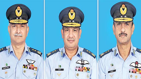 تین ایئر کموڈورز کی ایئر وائس مارشل کے عہدوں پر ترقی