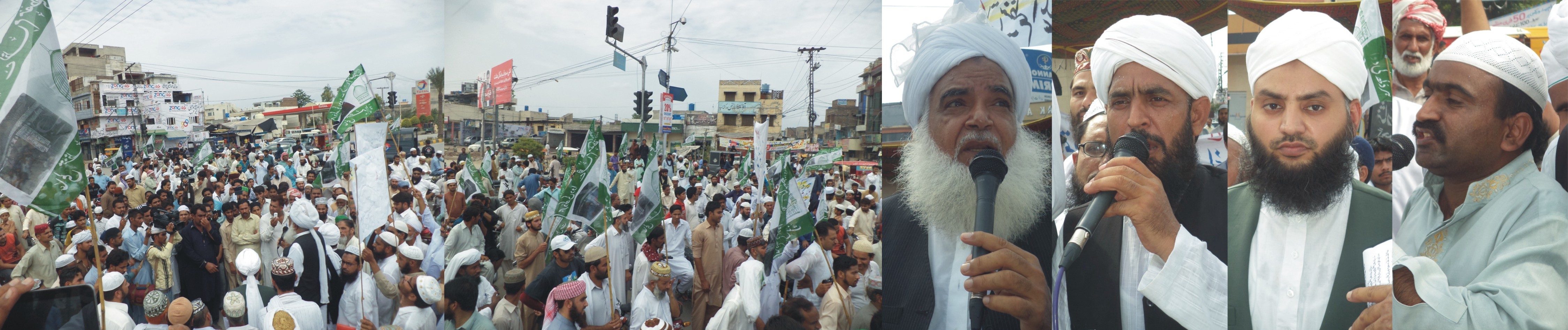 مرکزی امیر عالمی تنظیم اہلسنت پیر محمد افضل قادری، علامہ شاہد چشتی GTS چوک گجرات میں  منعقد عظیم الشان ریلی