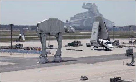 جرمنی:اسٹار وارز سلسلے کی ساتویں فلم کے سیٹ کے مناظر