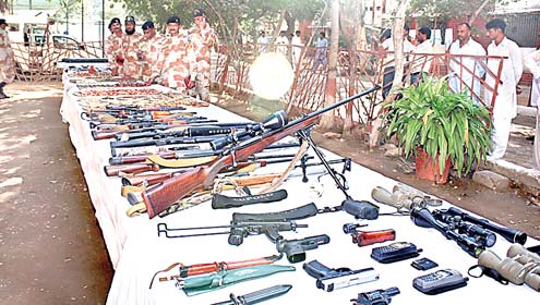 پولیس کی کارروائیاں 6 ملزم گرفتار، اسلحہ برآمد