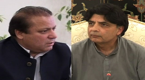 چوہدری نثار، اعتزاز احسن تنازع، وزیراعظم وزیر داخلہ کو پریس کانفرنس سے باز رکھنے میں ناکام