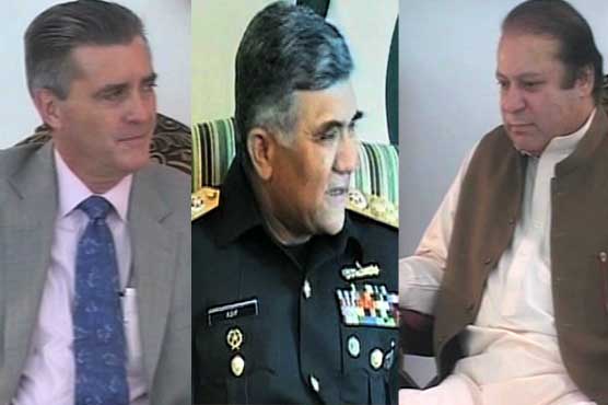 وزیر اعظم سے پاک بحریہ کے سربراہ اور امریکی سفیر رچرڈ اولسن کی ملاقات