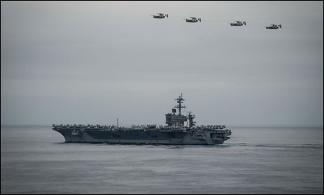 خلیج فارس میں کھڑے طیارہ بردار جہازوں کی ویڈیو جاری