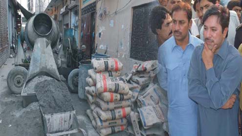 رائیونڈ:افضل کھوکھرکی ہدایت پر اندرون شہر گلیوں کی تعمیر نو شروع