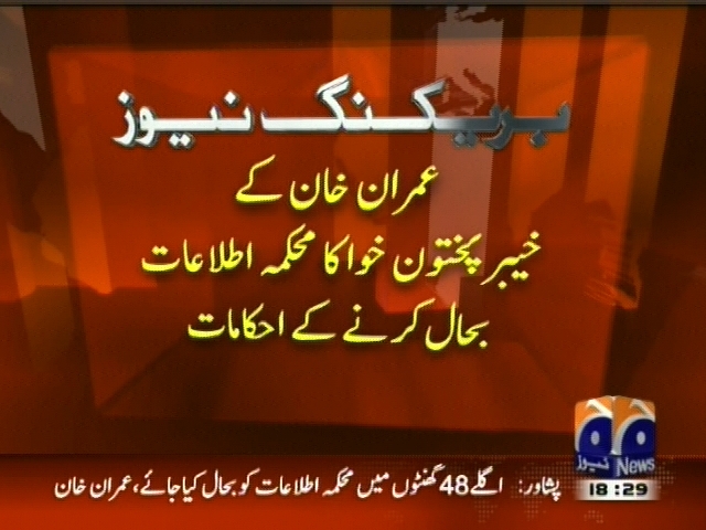 Imran Khan– Breaking News – Geo