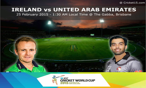 ورلڈ کپ:آج آیئرلینڈ کا مقابلہ متحدہ عرب  امارات سے ہو گا