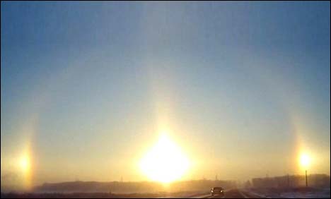 روس میں افق پر بیک وقت تین سورج دیکھے گئے